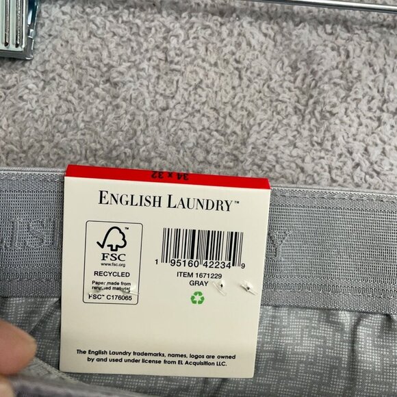 NEW English Laundry Men's 34x32 Straight Fit Chino Pants Gray - Picture 4 of 8